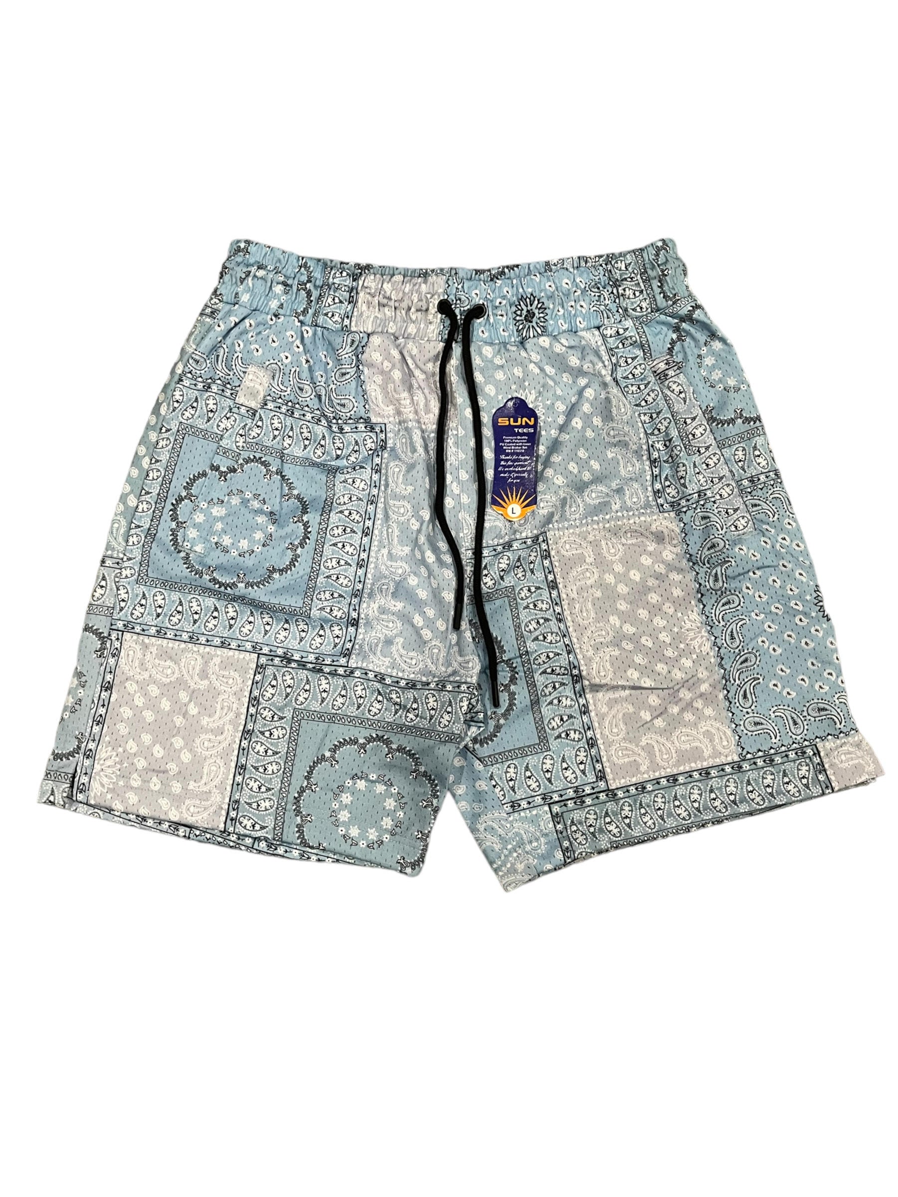 Blue Bandana Print Mesh shorts – Sun Tees Inc.