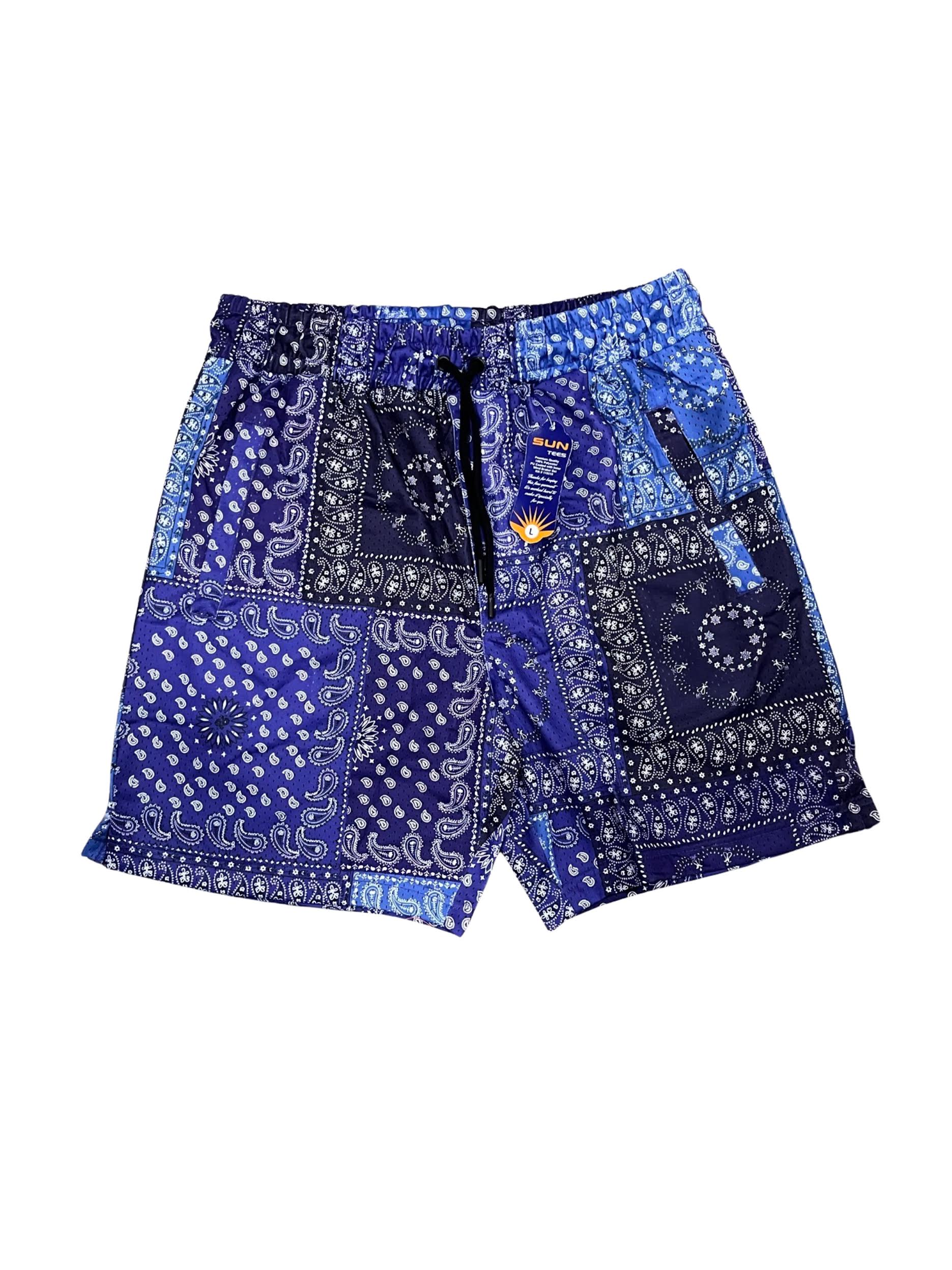 bandana print mesh shorts