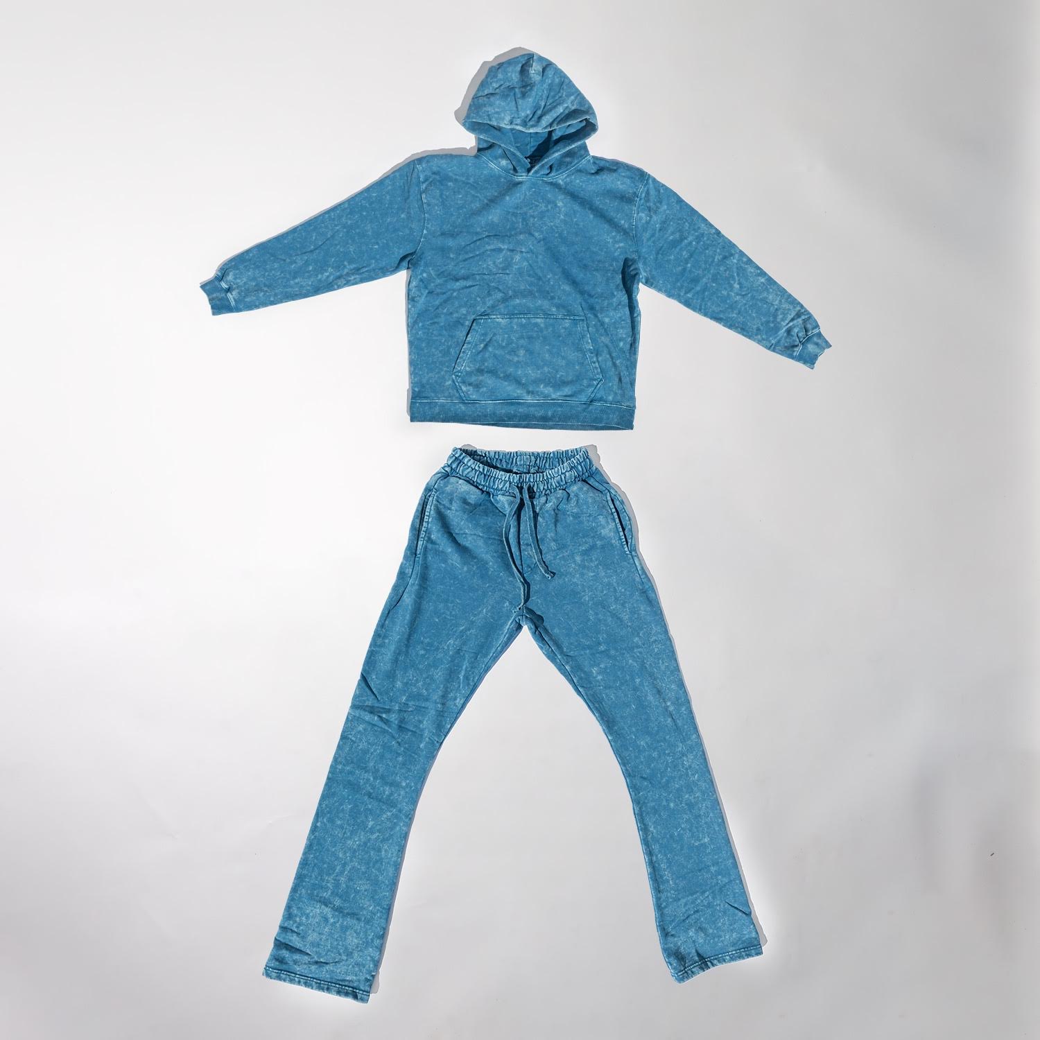 Heavyweight Acid wash stacked pants set