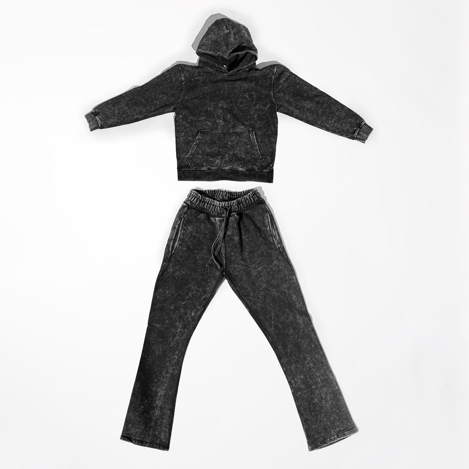 Heavyweight Acid wash stacked pants set