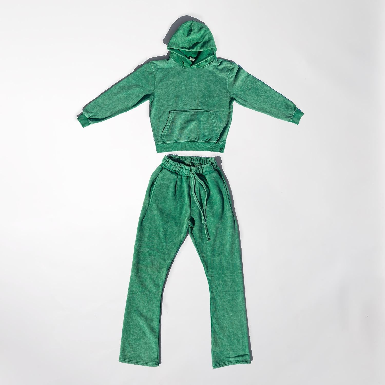 Heavyweight Acid wash stacked pants set