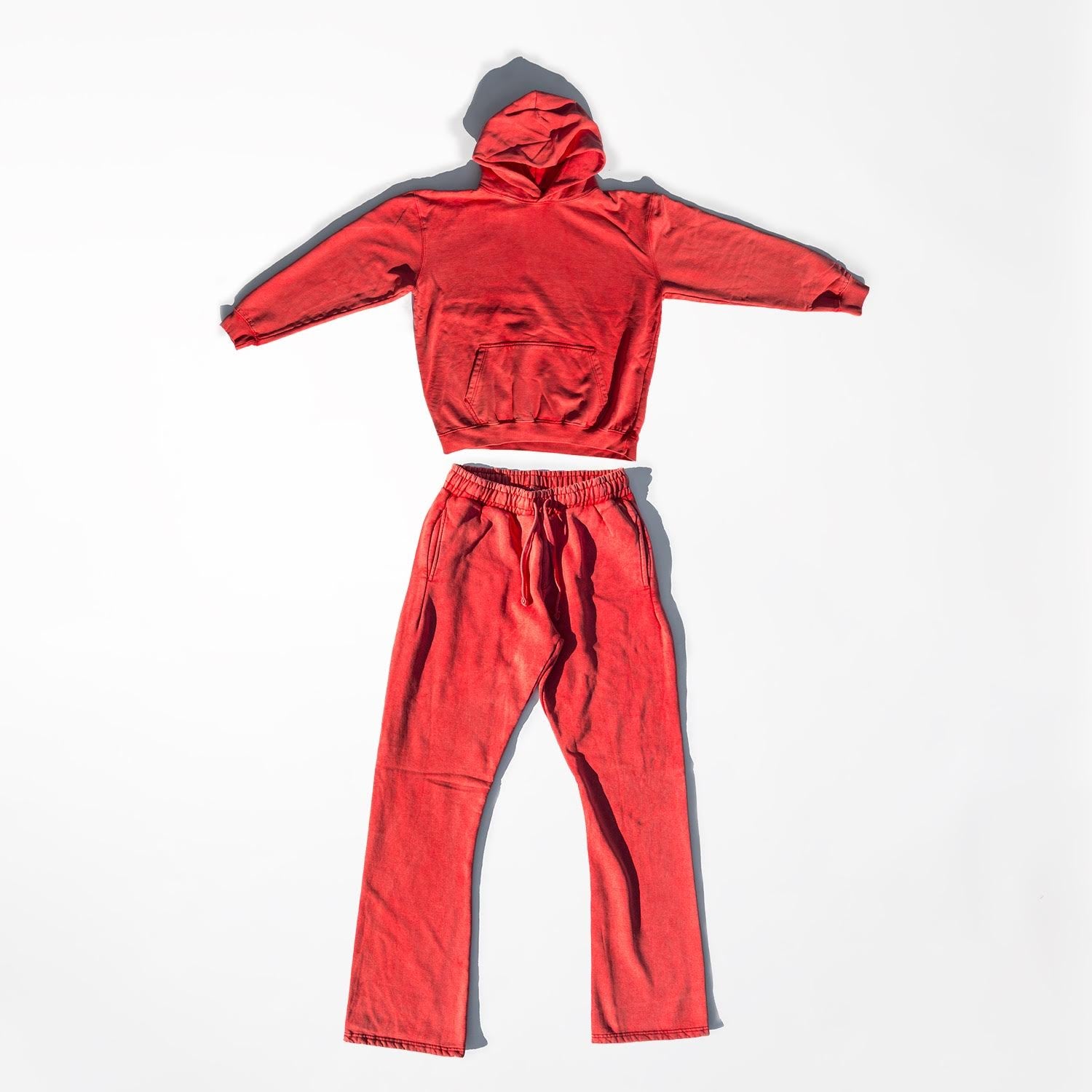 Heavyweight Acid wash stacked pants set