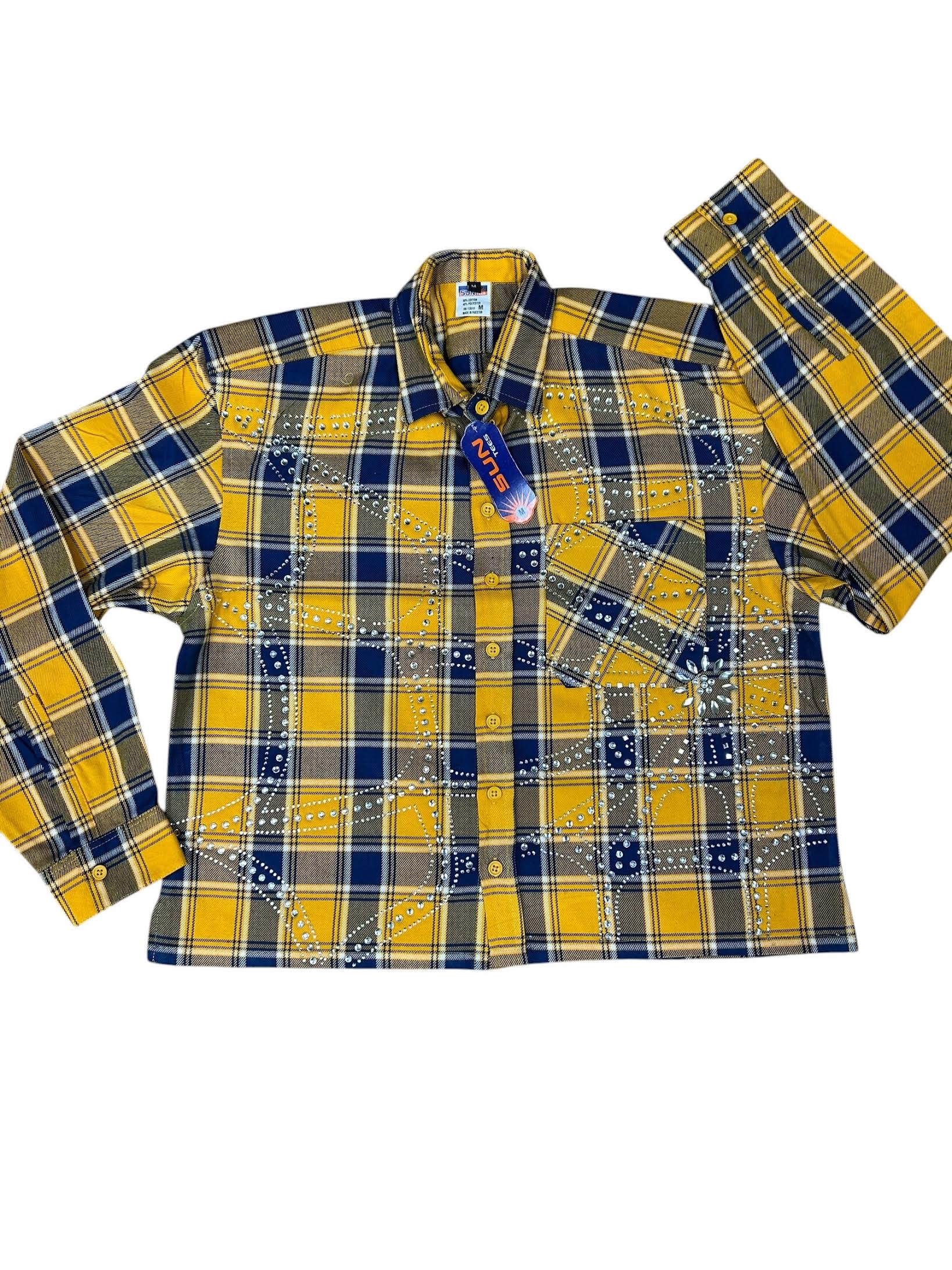 Rhinestone Flannel Tees