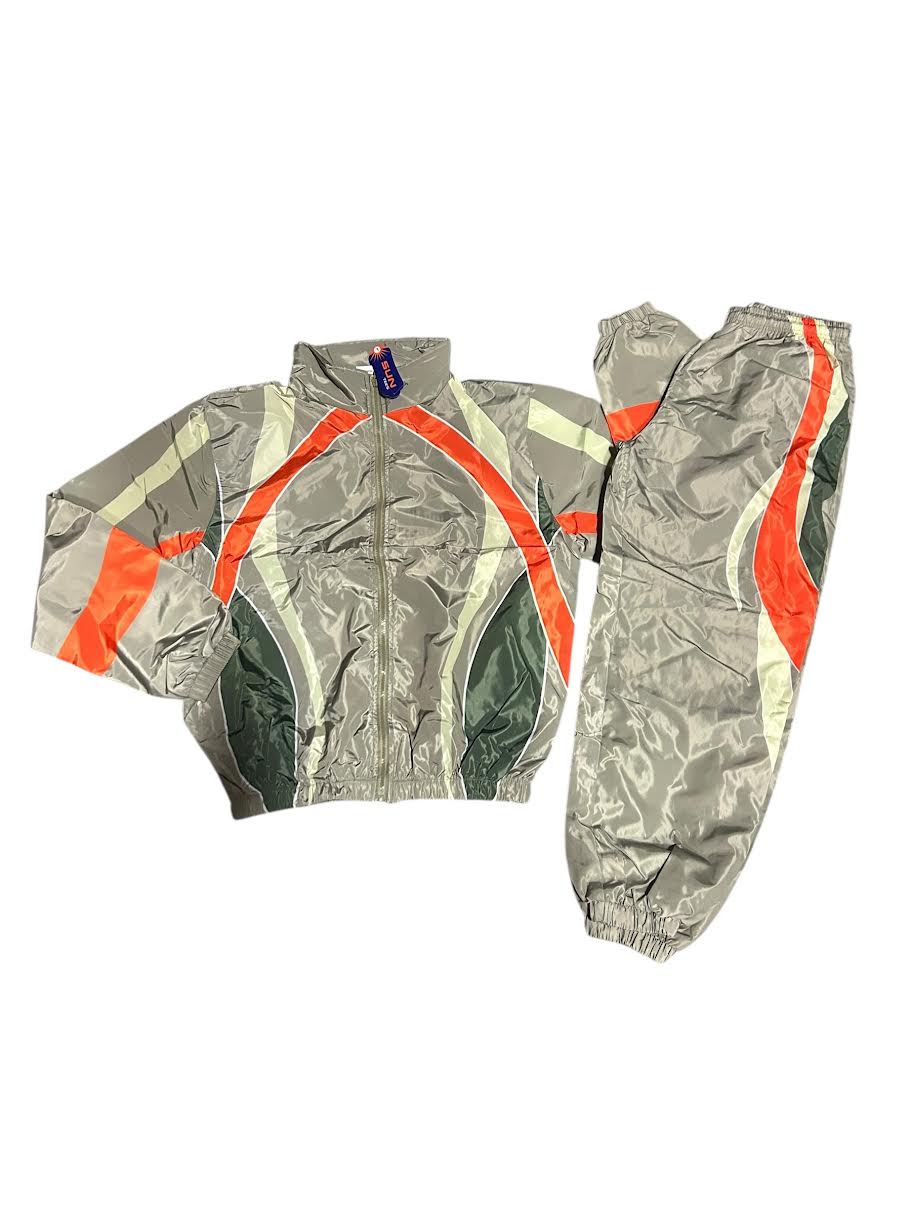 Windbreaker multi color stripped set