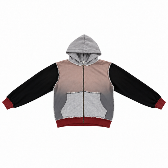 Distressed Patchwork Hoodie