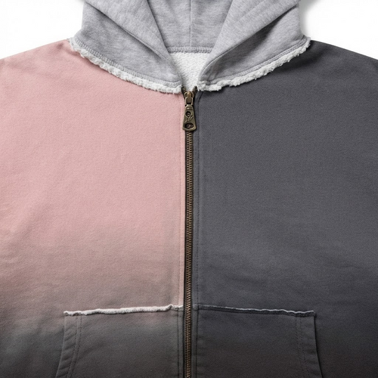 Distressed Patchwork Hoodie