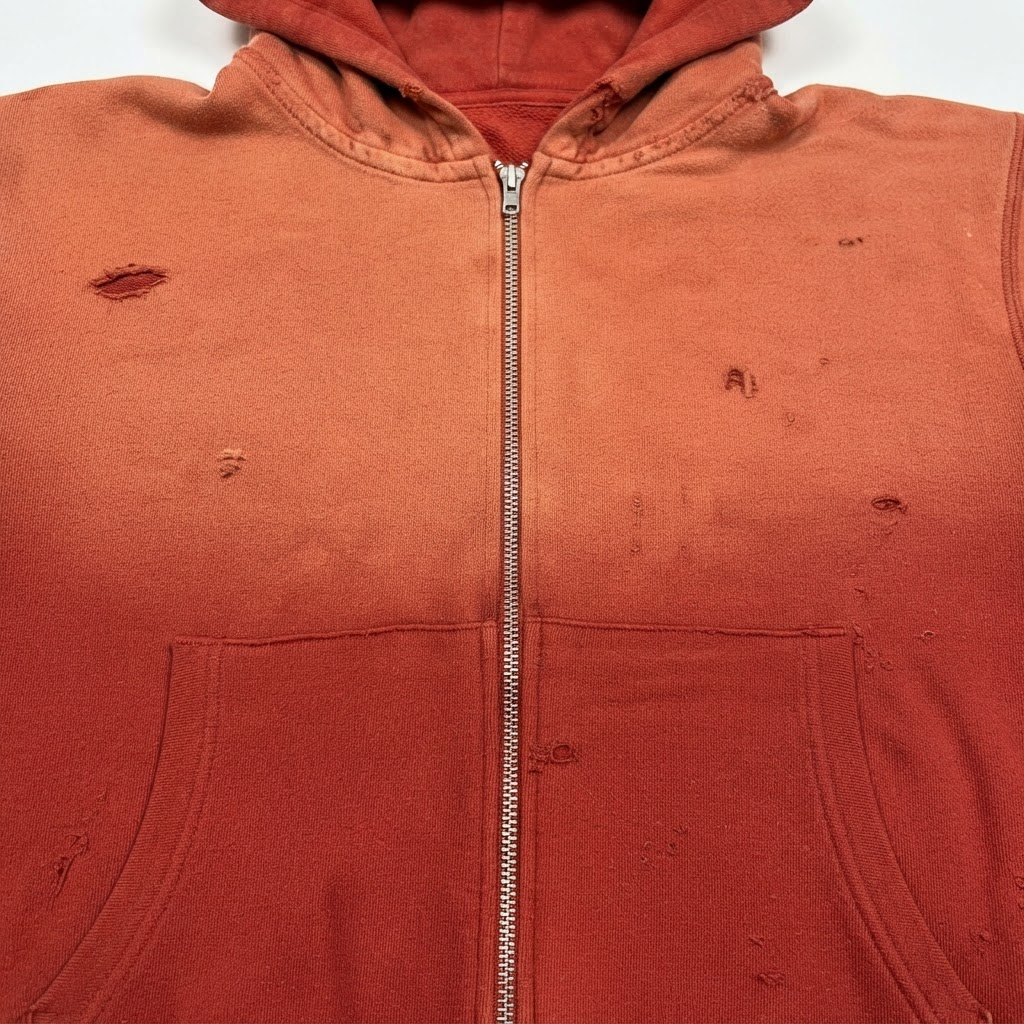 Sundry Distressed Zipper Hoodie