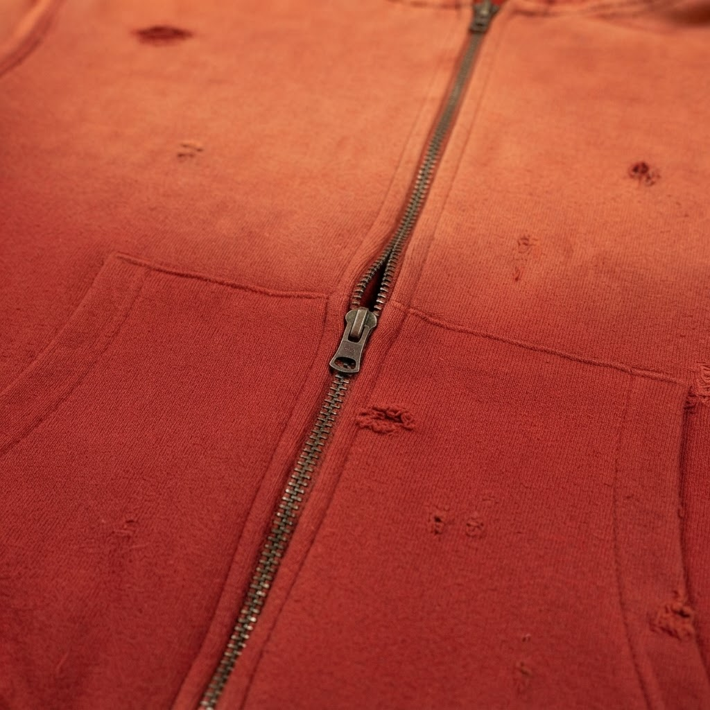 Sundry Distressed Zipper Hoodie