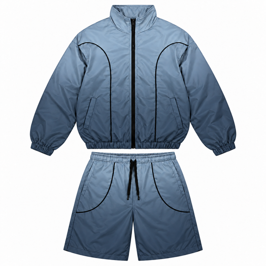 Two-tone Windbreaker Short Set