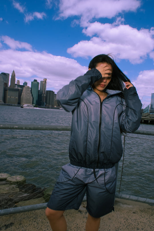 Two-tone Windbreaker Short Set
