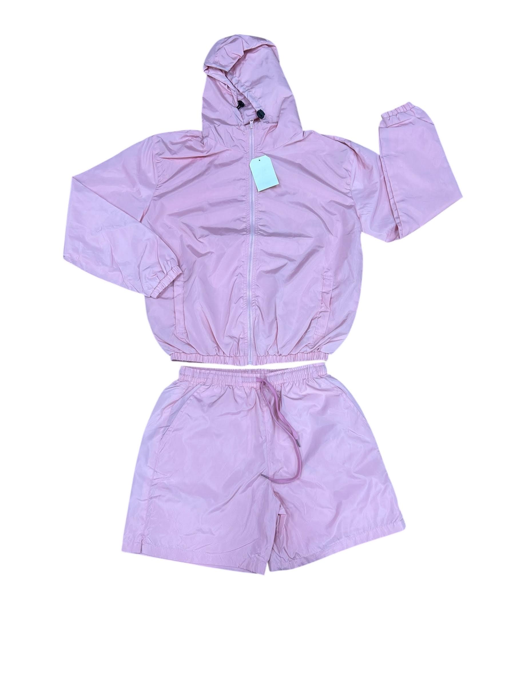 Windbreaker Jacket and Shorts Set Grey