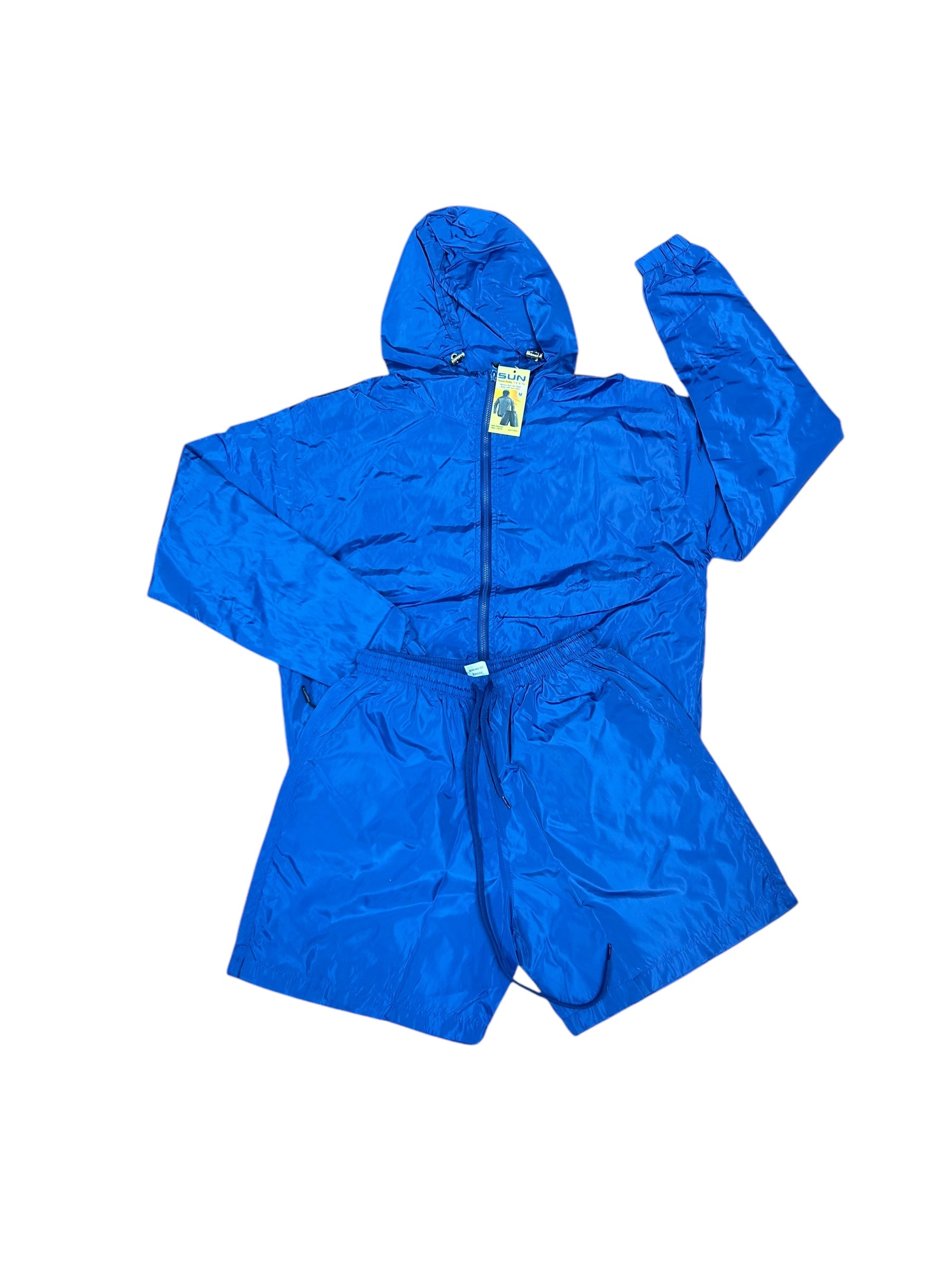 Windbreaker Jacket and Shorts Set Grey
