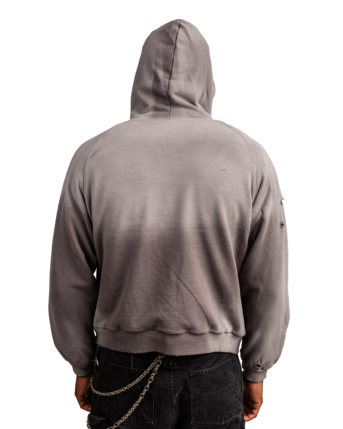 Distressed Faded Thermal linning hooody