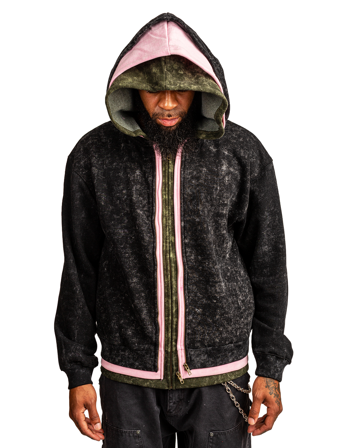 Three Hood Zipper Hoody