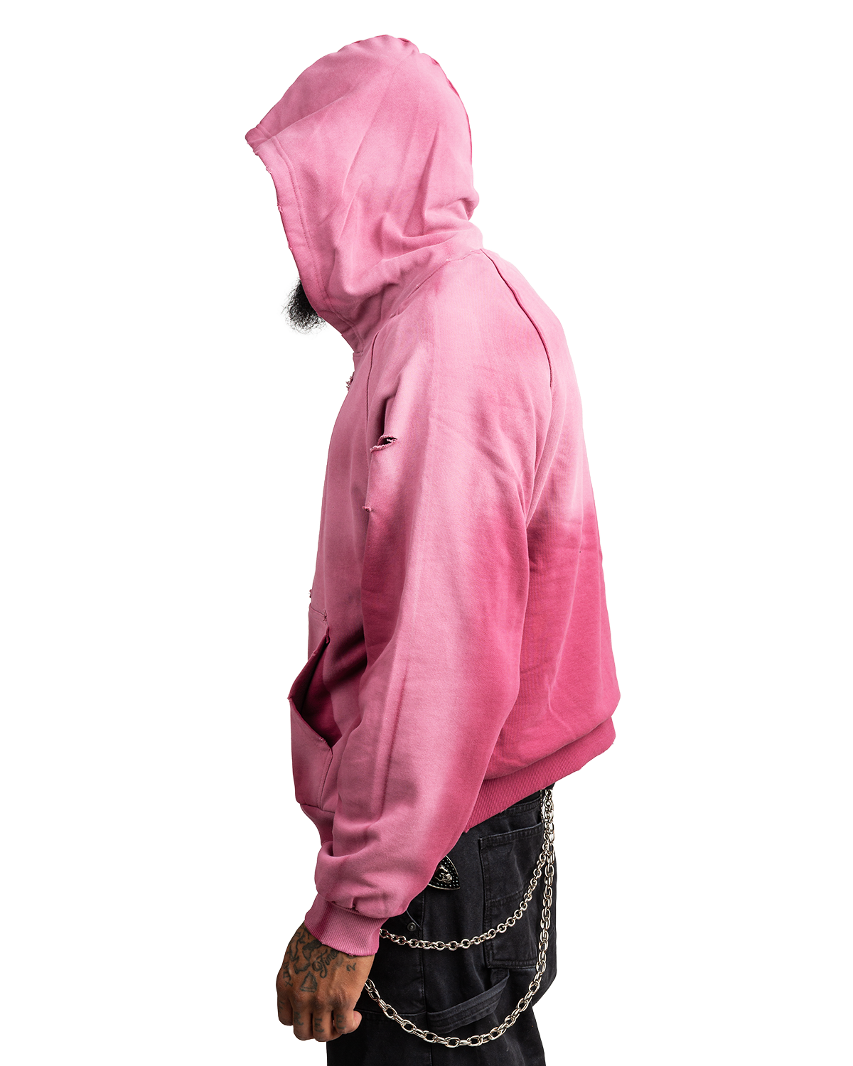 Distressed Faded Thermal linning hooody