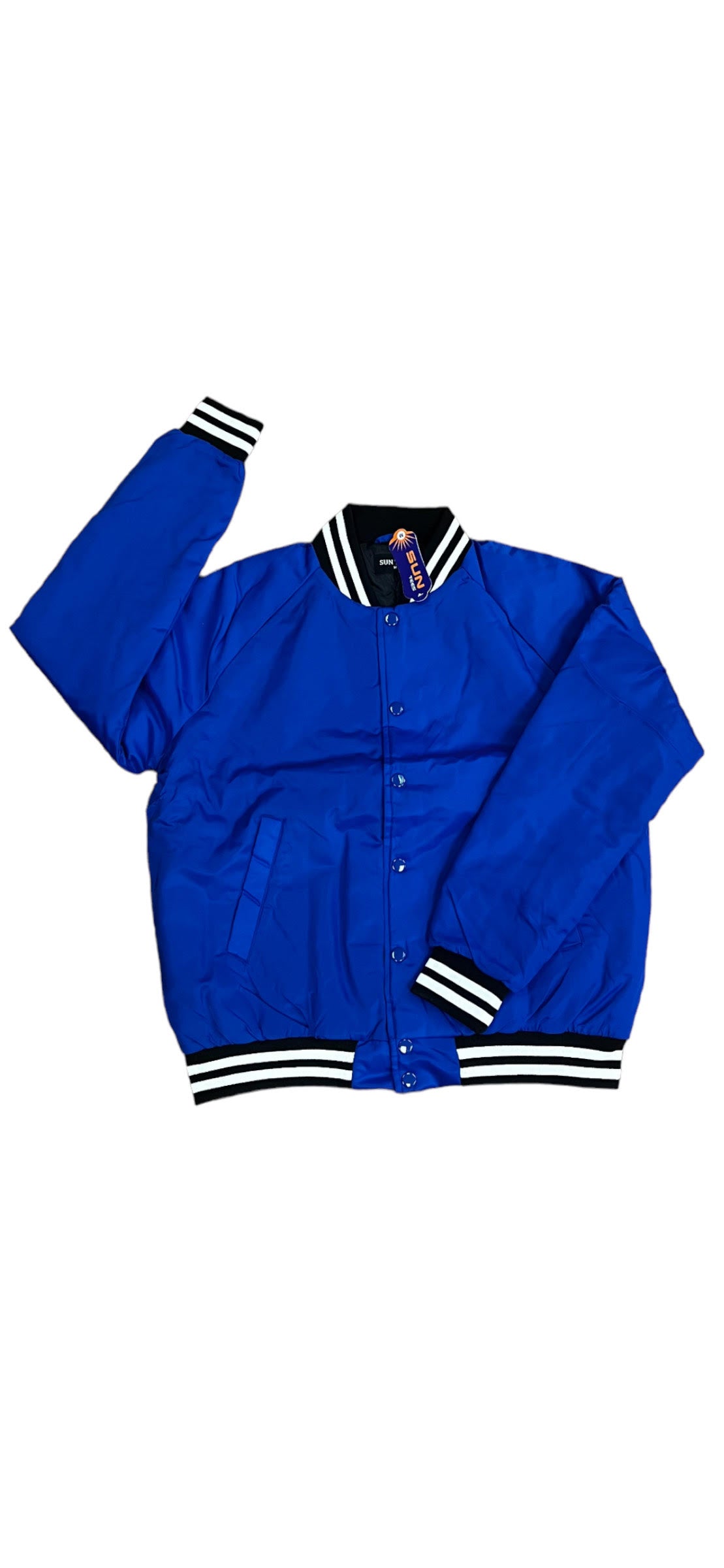 Royal blue Silky Varsity Jacket