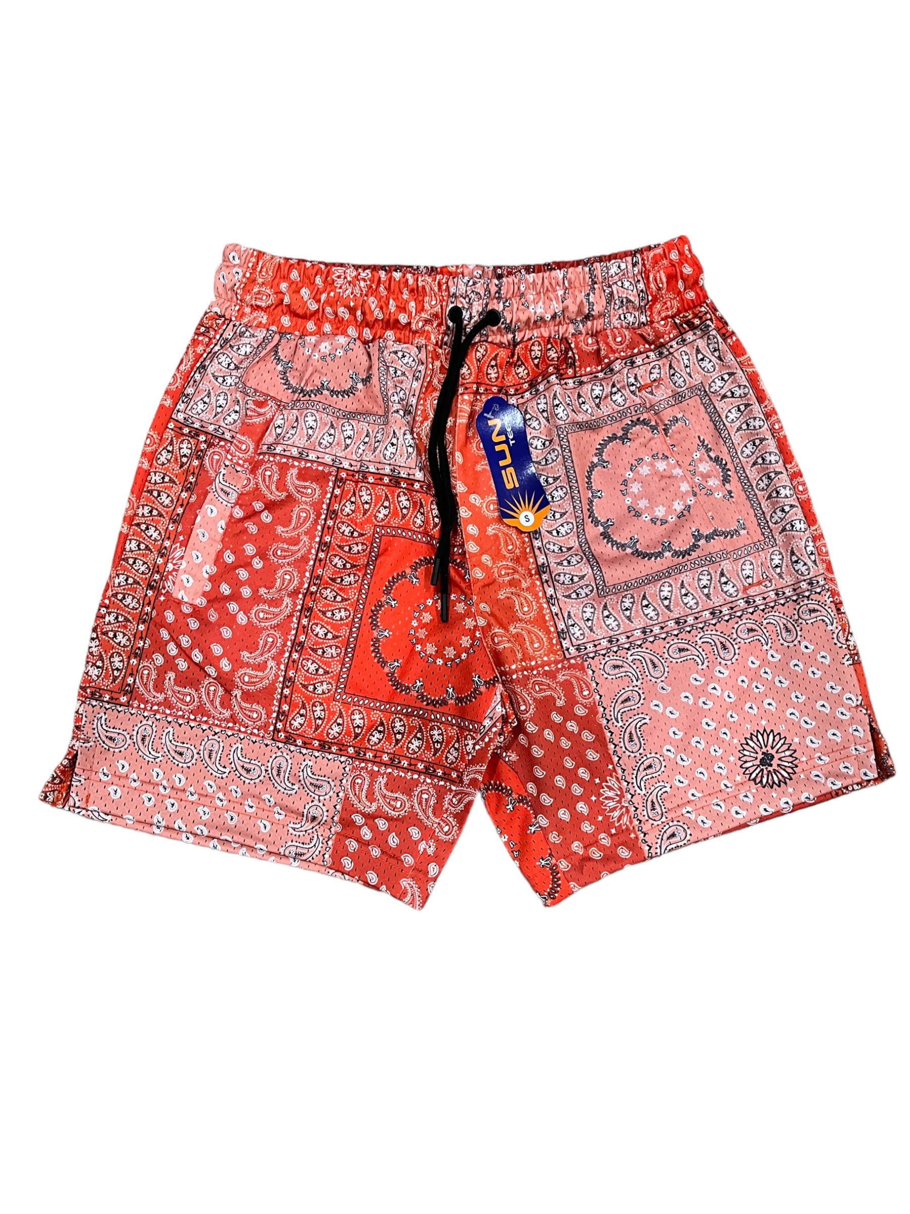 bandana print mesh shorts