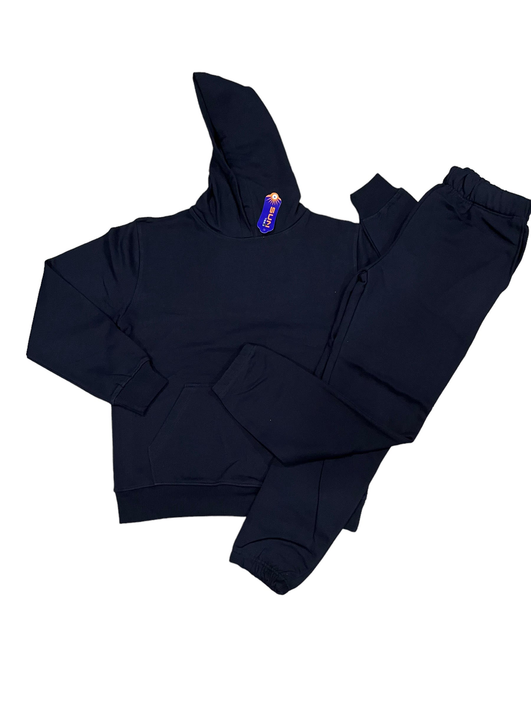 navy blue hoodie set