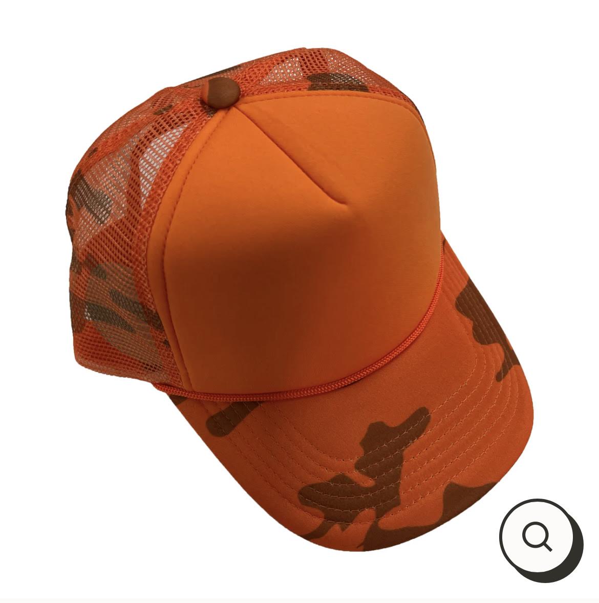orange camo hat