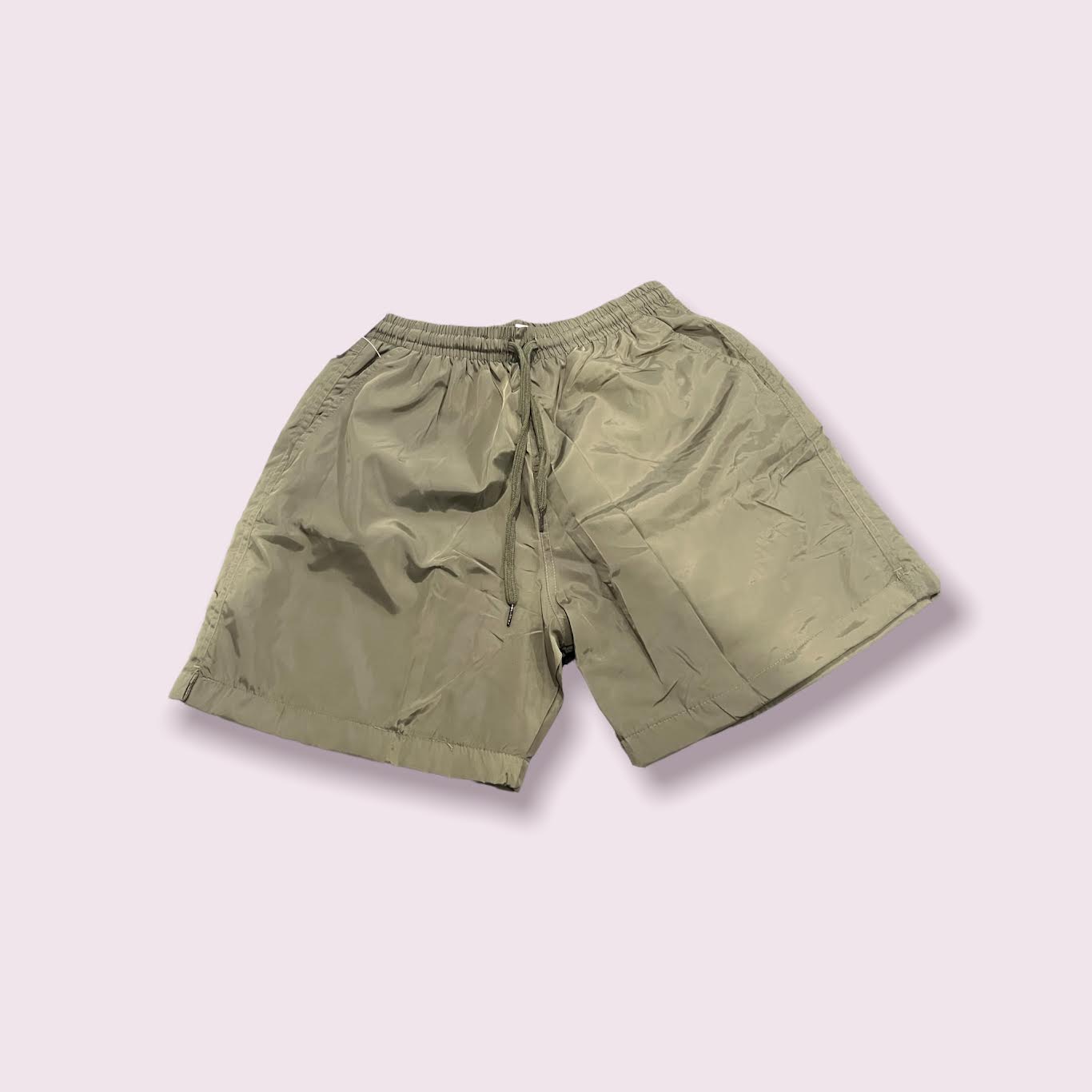 Olive windbreaker shorts