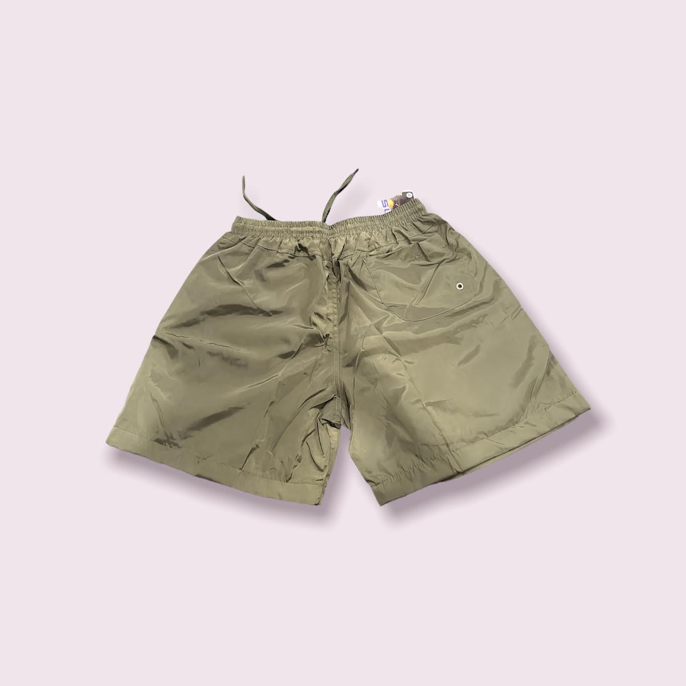 Olive windbreaker shorts