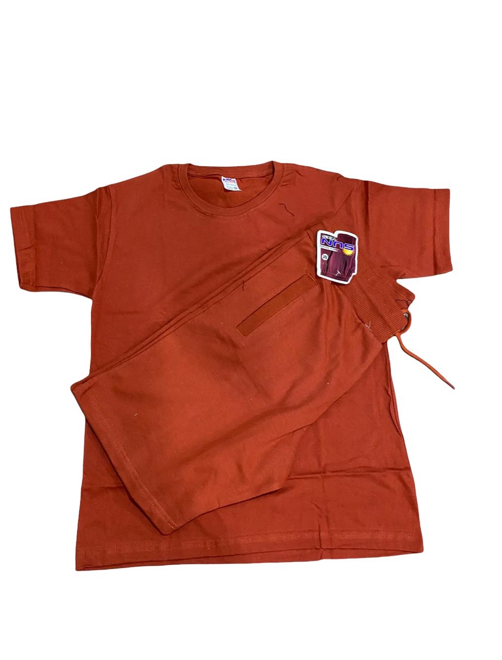 Dark orange t-shirt and short sets