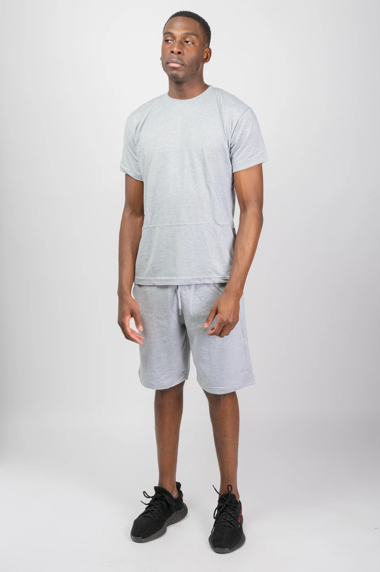grey t-shirt and short sets
